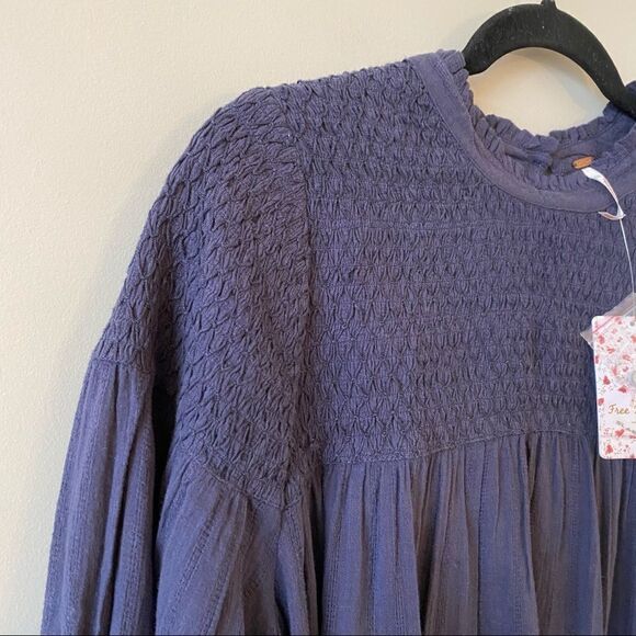 Nwt-Free People Obi Mila Smocked Tunic Blouse - Picture 5 of 15